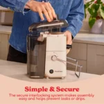 Russell Hobbs Cold Press Juicer, JuiceLuxe, 1.6L Pulp Collector, Easily Juice Fruit & Vegetables in Minutes, Easy Clean Up, Dishwasher Safe Parts, Baked Stone - Image 5