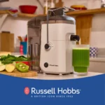 Russell Hobbs Cold Press Juicer, JuiceLuxe, 1.6L Pulp Collector, Easily Juice Fruit & Vegetables in Minutes, Easy Clean Up, Dishwasher Safe Parts, Baked Stone